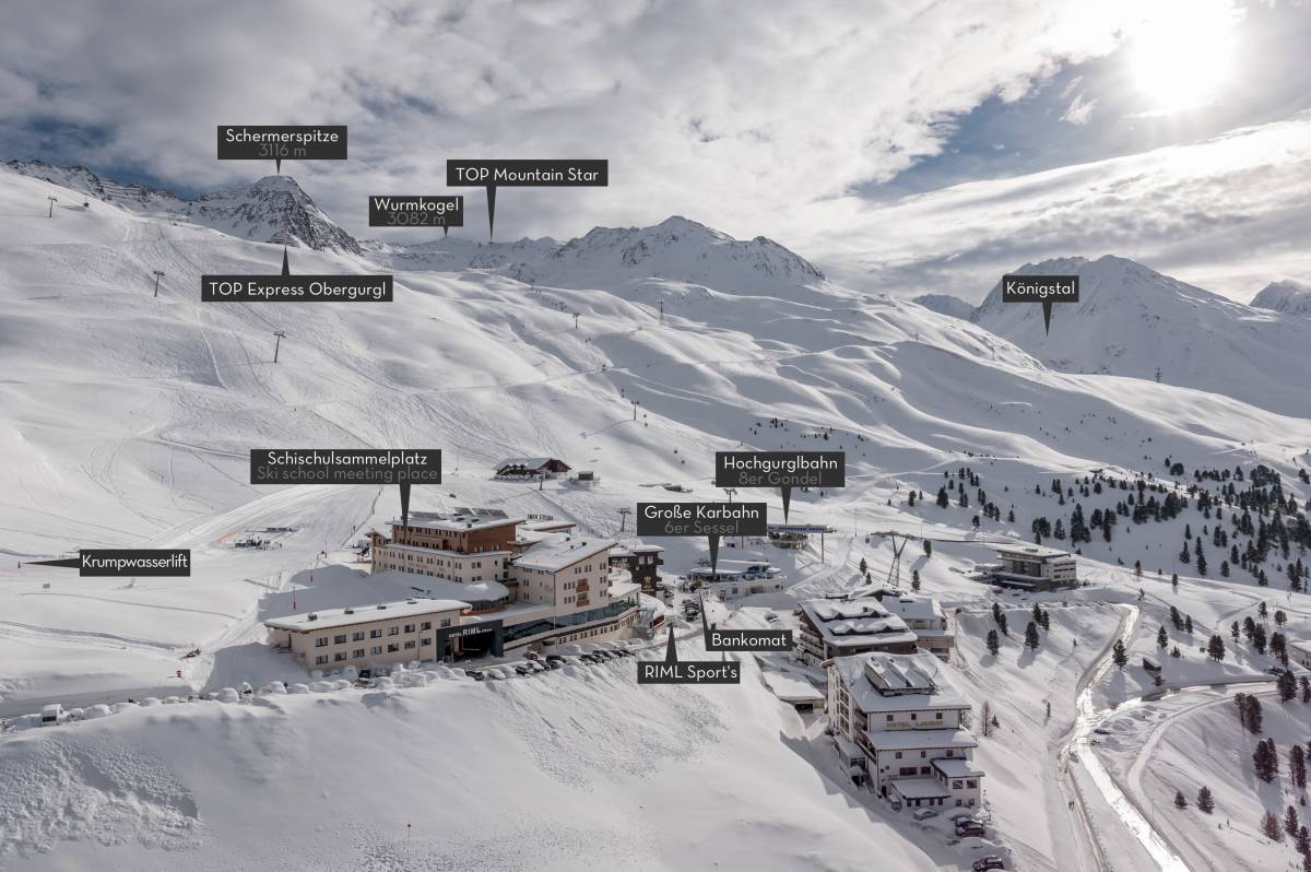 Winterurlaub in Tirol – Lageplan – Hotel Riml Obergurgl-Hochgurgl