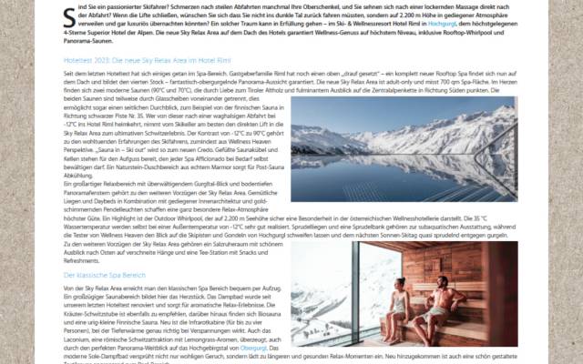 Artikel über – Hotel Riml Obergurgl-Hochgurgl